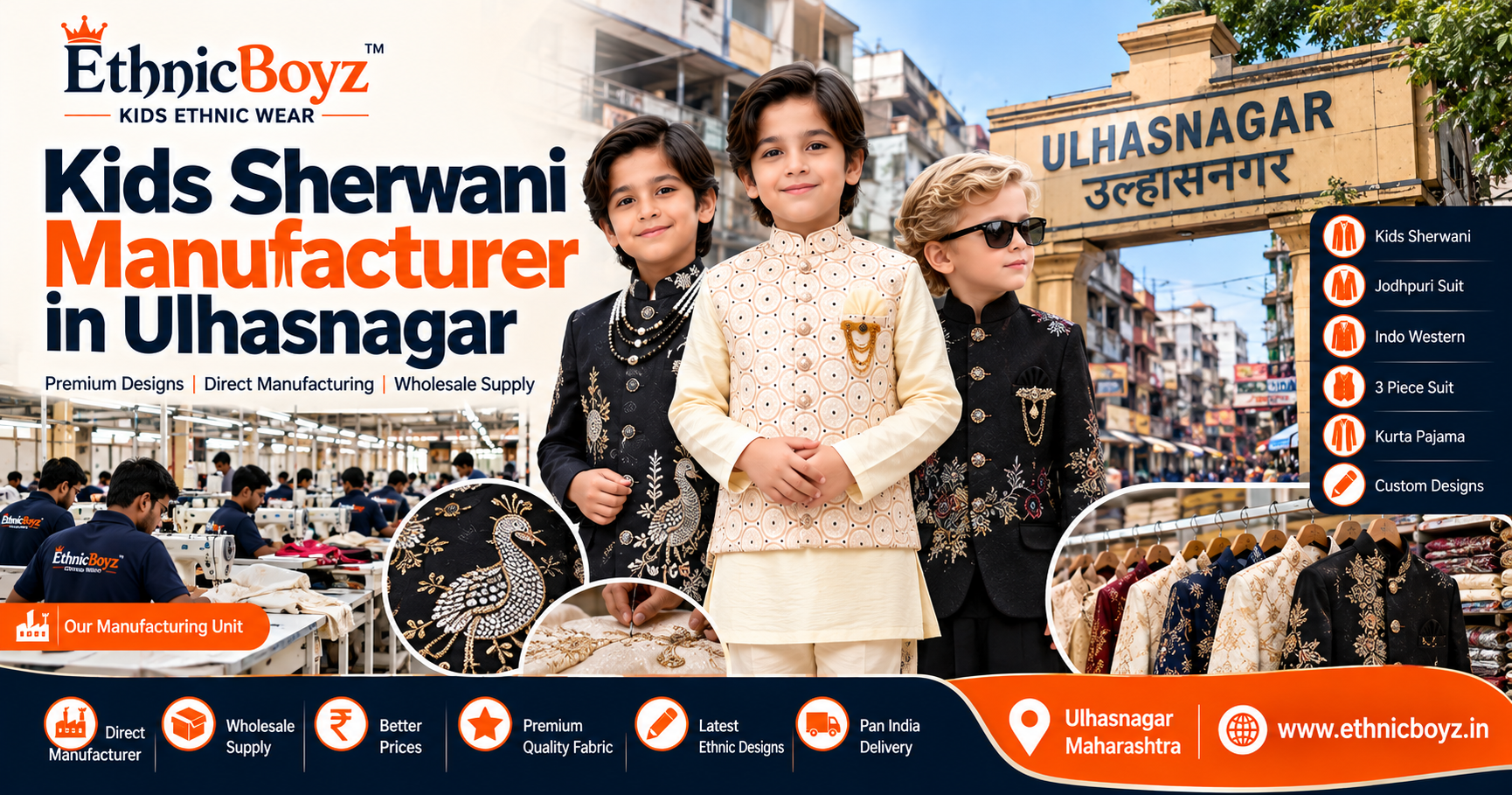 Kids Sherwani Manufacturer in Ulhasnagar